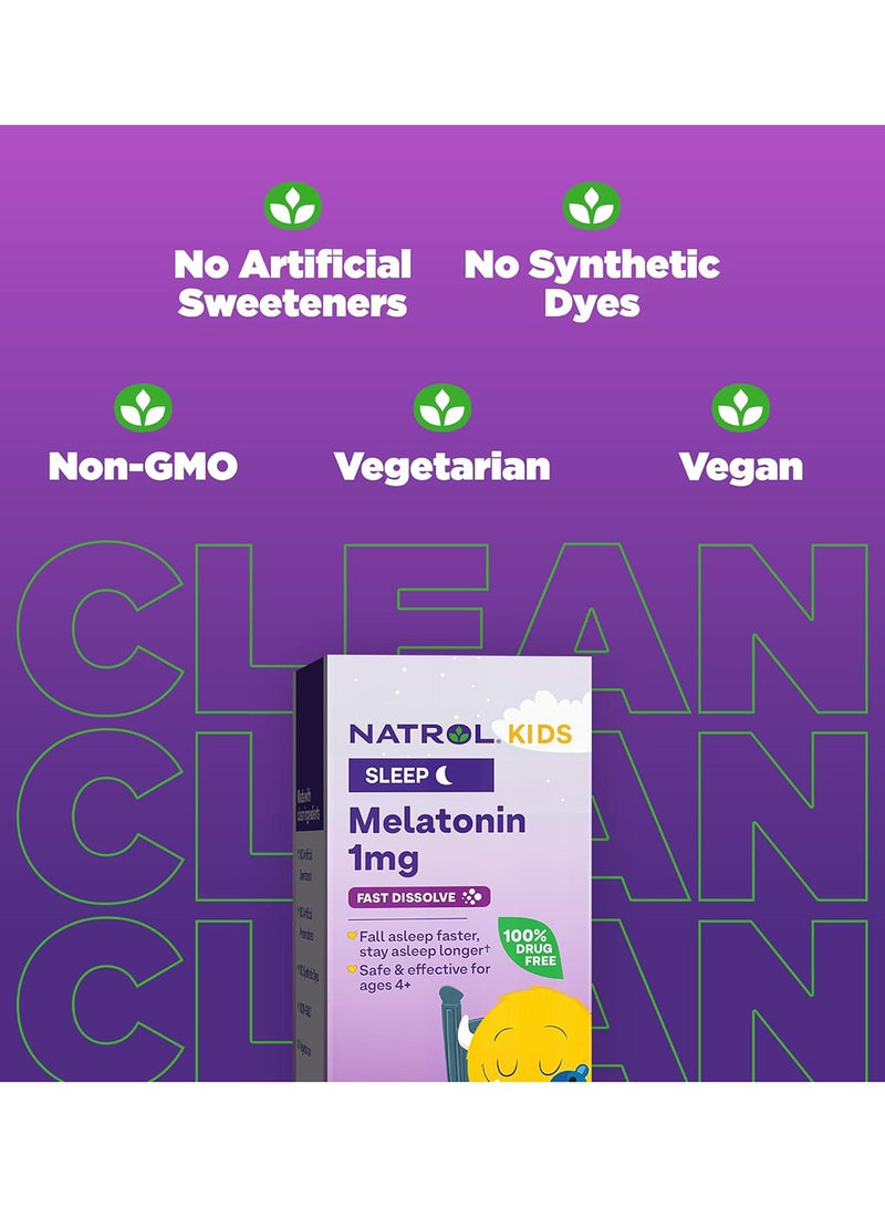 Natrol Kids Melatonin 1mg, Fast Dissolve 40 Tablets, Packaging may vary - Image 5